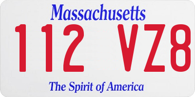 MA license plate 112VZ8
