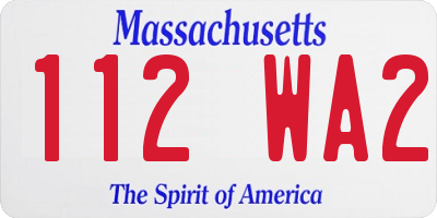 MA license plate 112WA2