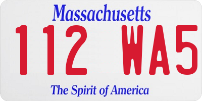 MA license plate 112WA5