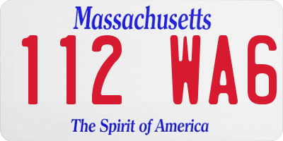 MA license plate 112WA6