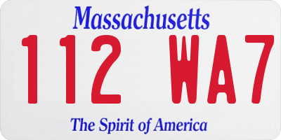 MA license plate 112WA7