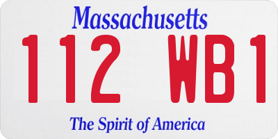 MA license plate 112WB1