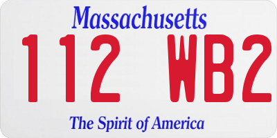 MA license plate 112WB2