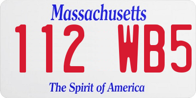 MA license plate 112WB5