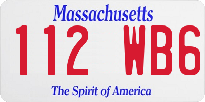 MA license plate 112WB6