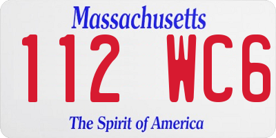 MA license plate 112WC6