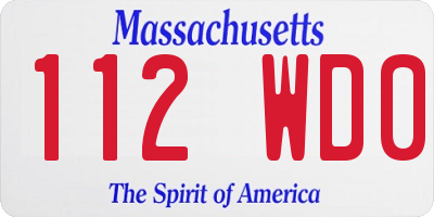 MA license plate 112WD0