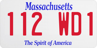 MA license plate 112WD1
