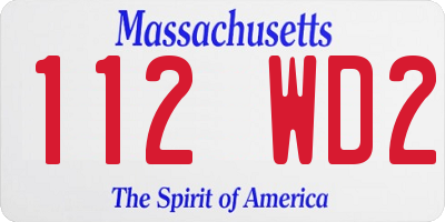MA license plate 112WD2