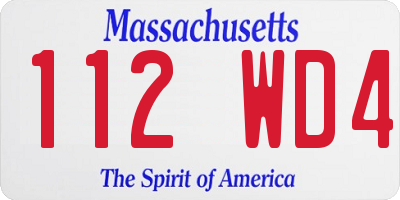MA license plate 112WD4