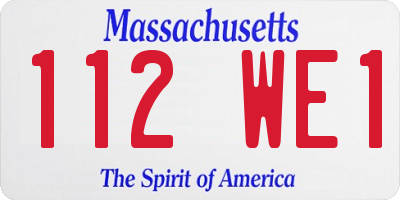 MA license plate 112WE1