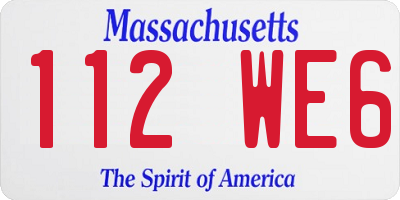 MA license plate 112WE6
