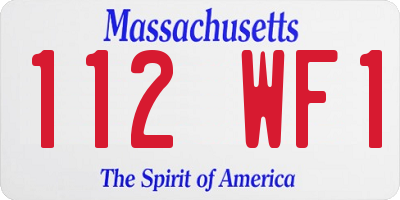 MA license plate 112WF1