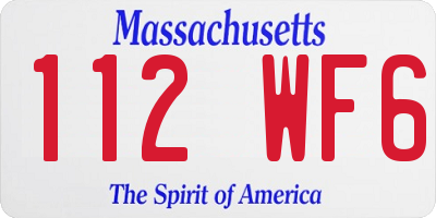 MA license plate 112WF6