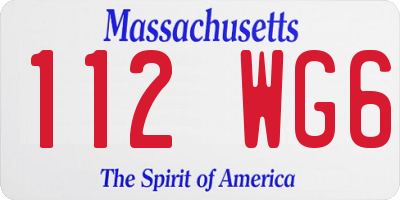 MA license plate 112WG6