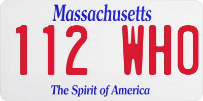 MA license plate 112WH0