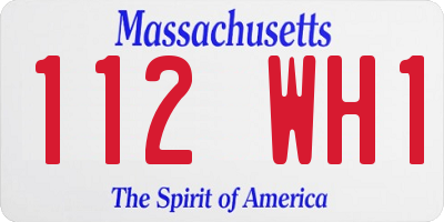 MA license plate 112WH1