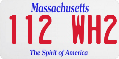 MA license plate 112WH2
