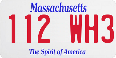 MA license plate 112WH3