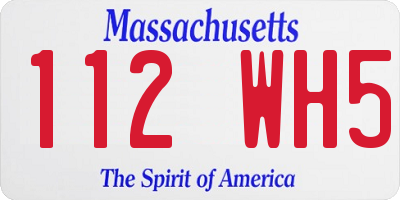 MA license plate 112WH5