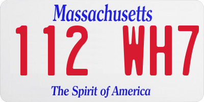 MA license plate 112WH7