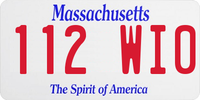 MA license plate 112WI0
