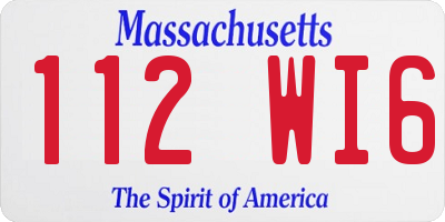 MA license plate 112WI6