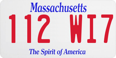 MA license plate 112WI7