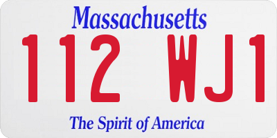 MA license plate 112WJ1