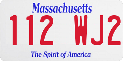 MA license plate 112WJ2
