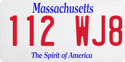 MA license plate 112WJ8