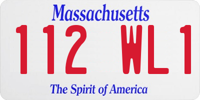 MA license plate 112WL1