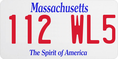 MA license plate 112WL5