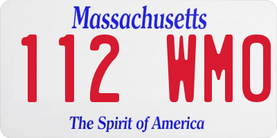 MA license plate 112WM0