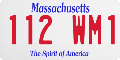 MA license plate 112WM1