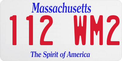 MA license plate 112WM2