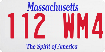 MA license plate 112WM4