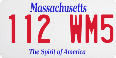 MA license plate 112WM5