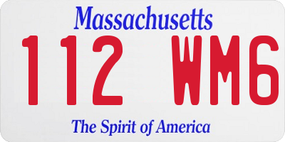 MA license plate 112WM6
