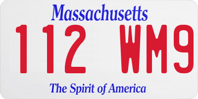 MA license plate 112WM9
