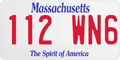 MA license plate 112WN6