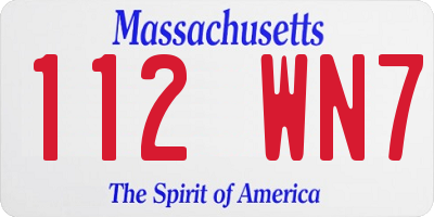 MA license plate 112WN7