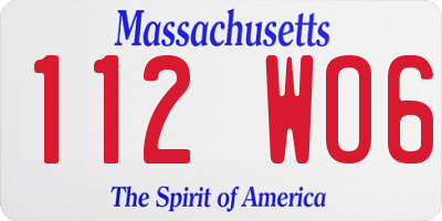 MA license plate 112WO6