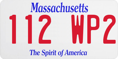 MA license plate 112WP2