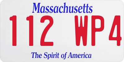 MA license plate 112WP4