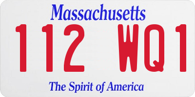 MA license plate 112WQ1