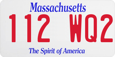 MA license plate 112WQ2