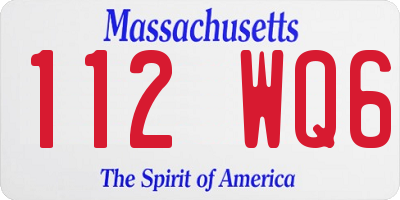 MA license plate 112WQ6