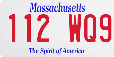 MA license plate 112WQ9