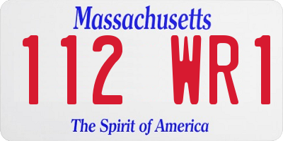 MA license plate 112WR1